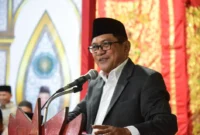 Bupati Padang Pariaman Jon Kenedy Azis (JKA) memberikan sambutan. (Foto: Kominfo Padang Pariaman)