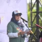 Kepala BPBPK Sumbar, Maria Doeni Isa memberikan sambutan pada acara Mamilah Fest 2025 di Taman Museum Adityawarman, Sabtu (16/8/2025). (Foto: Diskominfo Padang)