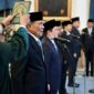 Presiden Prabowo Subianto melantik dua jabatan menteri dan tiga wakil menteri Kabinet Merah Putih sisa masa jabatan 2024-2029 di Istana Negara, Jakarta, pada Rabu (17/9/2025). (Foto: BPMI Setpres)