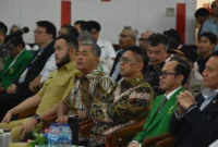 Wali Kota Padang Fadly Amran menghadiri kuliah umum Menko AHY di Convention Hall Unand, Selasa (30/9/2025). (Foto: Prokopim Padang)