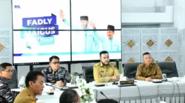 Wali Kota Padang, Fadly Amran menggelar pertemuan dengan Aster Dankodaeral II Padang, Letkol Laut (P) Octav Bayu Dirgantara, M.Tr.Opsla, di Kediaman Resmi Wali Kota Padang, Senin (23/9/2025). (Foto: Prokopim Padang)