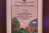 Kota Padang meraih Certificate of Recognition Bidang Circular Economy dalam Ajang ASEAN ESC Award 2025 di Langkawi, Malaysia, Rabu (3/9/2025). (Foto: Prokopim Padang) 