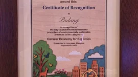Kota Padang meraih Certificate of Recognition Bidang Circular Economy dalam Ajang ASEAN ESC Award 2025 di Langkawi, Malaysia, Rabu (3/9/2025). (Foto: Prokopim Padang) 