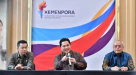 Menpora RI Erick Thohir mengumumkan pencabutan Permenpora 14/2024 yang selama ini menuai polemik di kalangan organisasi olahraga. (Foto: Kemenpora)