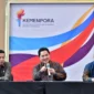 Menpora RI Erick Thohir mengumumkan pencabutan Permenpora 14/2024 yang selama ini menuai polemik di kalangan organisasi olahraga. (Foto: Kemenpora)