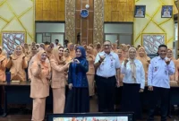 DWP Padang mengukuhkan kepengurusan baru masa bakti 2024–2029 di Ruang Abu Bakar Ja’ar, Balai Kota Padang, Rabu (24/9/2025). (Foto: FB Diskominfo Padang)