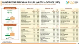 Pemerintah memastikan pasokan beras nasional tetap aman dan terkendali seiring berlangsungnya panen raya di berbagai daerah. (Foto: Kementan)