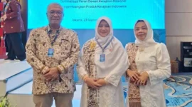 Wakil Ketua Dekranasda Padang, Sri Hayati Maigus Nasir menghadiri Rakernas Dekranas 2025 di Mercure Convention Center, Jakarta, Selasa (23/9/2025). (Foto: Diskominfo Padang)