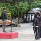 Kabid Ketertiban Umum Satpol PP Padang, Rozaldi Rosman memimpin apel perdana Satgas Pengamanan di markas Satpol PP, Jumat (5/9/2025). (Foto: FB Diskominfo Padang)
