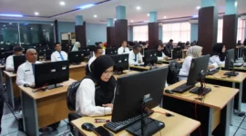 Sebanyak 12 ASN Pemkab Tanah Datar mengikuti uji kompetensi untuk seleksi terbuka JPT Pratama di UPT Penilaian Kompetensi BKD Riau, Pekanbaru, 25–26 September 2025. (Foto: Prokopim Tanah Datar)