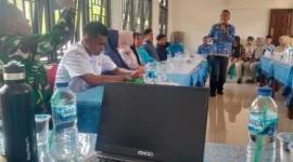 Kasi PME Kecamatan Batang Kapas, Raja Ratman, SE saat menghadiri kegiatan pembentukan Brigade Pangan (BP) di salah satu nagari tersebut. (Foto: Dok. Kecamatan Batang Kapas)