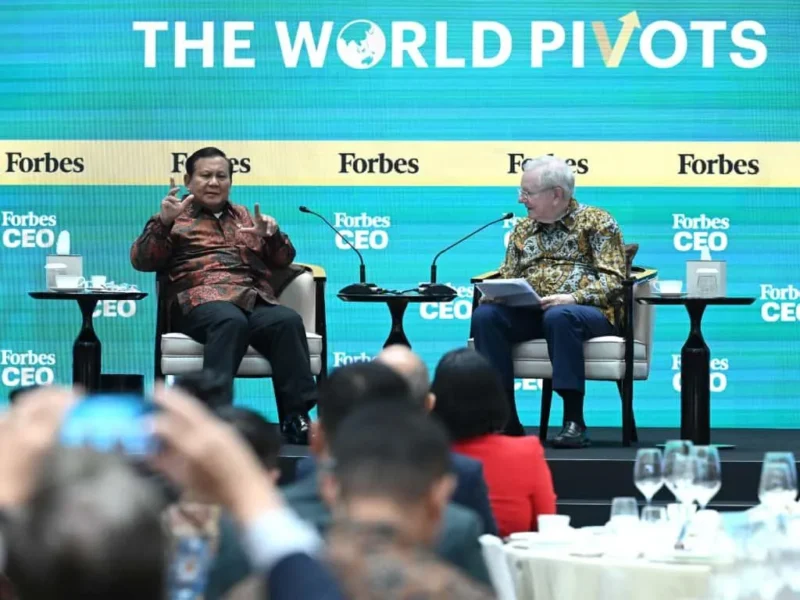 Presiden Prabowo menghadiri Forbes Global CEO Conference 2025 di Hotel The St. Regis, Rabu (15/10/2025). (Foto: BPMI Setpres)