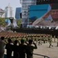 Presiden Prabowo bertindak sebagai inspektur upacara pada peringatan HUT ke-80 TNI di Lapangan Silang Monumen Nasional (Monas), Jakarta, Minggu (5/10/2025). (Foto: Setkab RI)