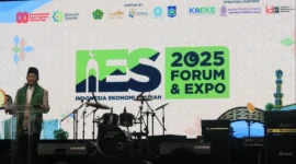Menteri Agama Nasaruddin Umar membuka Indonesia Ekonomi Syariah Forum & Expo 2025 di Mataram, NTB, Kamis (23/10/2025). (Foto: Ist)