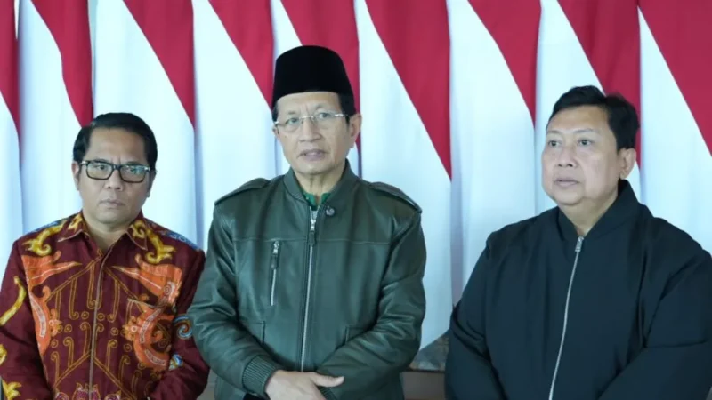 Menag Nasaruddin Umar (tengah). (Foto: Rikie Andriyawan/Kemenag)