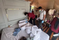 Personel polisi melakukan olah TKP di lokasi kejadian. (Foto: Dok. Polsek Lembah Gumanti)