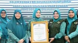 PKK Pusat mengapresiasi TP-PKK Padang dalam Monev Imunisasi Anak Zero Dose di Kota Padang, Senin (27/10/2025). (Foto: Prokopim Padang)