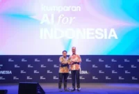 Menteri Perindustrian Agus Gumiwang Kartasasmita pada acara “AI for Indonesia” di Jakarta, Kamis (23/10). (Foto: Kemenperin)