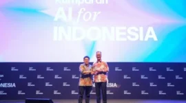 Menteri Perindustrian Agus Gumiwang Kartasasmita pada acara “AI for Indonesia” di Jakarta, Kamis (23/10). (Foto: Kemenperin)