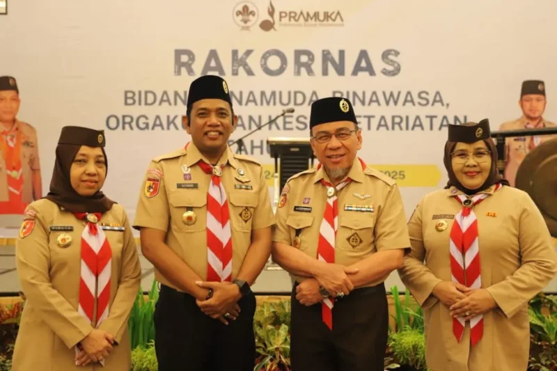 Wakil Wali Kota Padang Maigus Nasir menghadiri Rakornas Gerakan Pramuka Tahun 2025 di Kota Balikpapan, Kalimantan Timur, Jumat (24/10/2025). (Foto: Prokopim Padang)