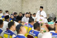 Wali Kota Solok, Dr. H. Ramadhani Kirana Putra menyampaikan sambutan dalam kegiatan reses Anggota DPR RI Zigo Rolanda di Kota Solok, Kamis (9/10/2025). (Foto: Prokopim Solok)