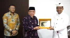 Wakil Wali Kota Padang Maigus Nasir melakukan kunjungan studi tiru ke Dinas Pemajuan Masyarakat Adat Provinsi Bali, Rabu (1/10/2025). (Foto: Prokopim Padang)