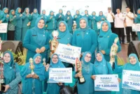 TP-PKK Kota Pariaman berhasil meraih Juara Umum Kategori Kota pada Lomba HKG PKK Tingkat Sumbar 2025. (Foto: Kominfo Pariaman)