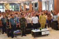 Wali Kota Padang Fadly Amran dalam acara workshop menghadapi gempa bumi berpotensi tsunami di Gedung Bagindo Aziz Chan Youth Center, Selasa (21/10/2025). (Foto: Prokopim Padang)