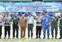 Wakil Wali Kota Padang, Maigus Nasir menghadiri Apel Kesiapan Tanggap Darurat Bencana Tahun 2025  digelar di Lapangan Imam Bonjol, Selasa (4/11/2025). (Foto: Prokopim Padang)
