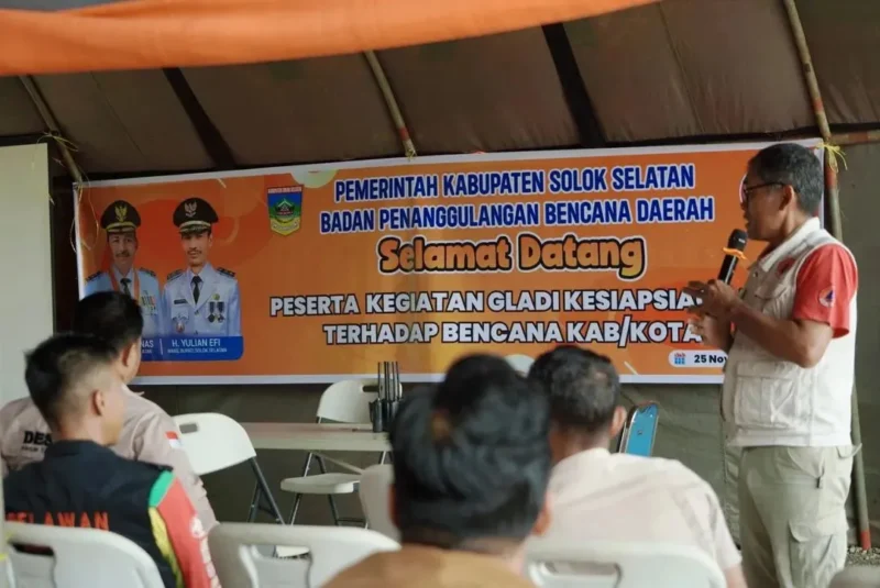 BPBD Solsel menggelar Gladi Posko Kesiapsiagaan Bencana, Selasa (25/11). (Foto: Humas Pemkab Solsel)
