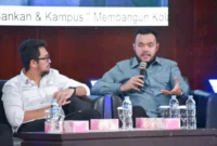 Wali Kota Padang Fadly Amran menjadi panelis pada kegiatan Business Talk Show Forbisda yang digelar BPD HIPMI Sumbar di Convention Hall Unand, Kamis (13/11/2025). (Foto: Prokopim Padang)