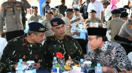 Wakil Wali Kota Padang, Maigus Nasir menghadiri Syukuran Peringatan HUT ke-80 Korps Brimob Polri Tahun 2025, Jumat (14/11/2025) pagi. (Foto: Prokopim Padang)