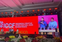 Wali Kota Padang, Fadly Amran menjadi pembicara pada Indonesia ICCF 2025 di Kota Malang, Jawa Timur, Sabtu (8/11/2025). (Foto: Prokopim Padang)