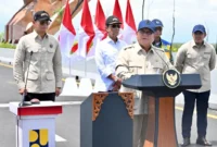 Presiden Prabowo Subianto meresmikan Jembatan Kabanaran di Kabupaten Bantul, DIY dan empat proyek infrastruktur lain secara hybrid dari berbagai daerah di Indonesia, Rabu (19/11/2026). (Foto: BPMI Setpres)