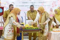 Wali Kota Pariaman, Yota Balad saat peringatan Hari Ibu ke-97 dan HUT DWP ke-26 Tingkat Kota Pariaman Tahun 2025 di Aula Balai Kota, Senin (22/12/2025). (Foto: Kominfo Pariaman)