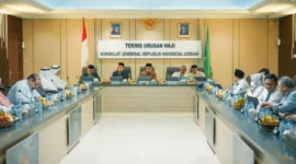 Pertemuan Kantor Urusan Haji (KUH) Jeddah dengan para importir Arab Saudi, Minggu (28/12/2025). (Foto: Kemenhaj)