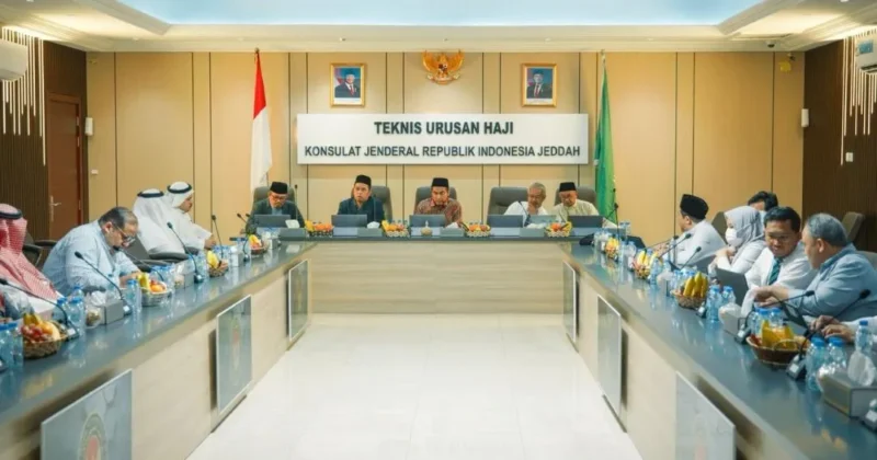 Pertemuan Kantor Urusan Haji (KUH) Jeddah dengan para importir Arab Saudi, Minggu (28/12/2025). (Foto: Kemenhaj)