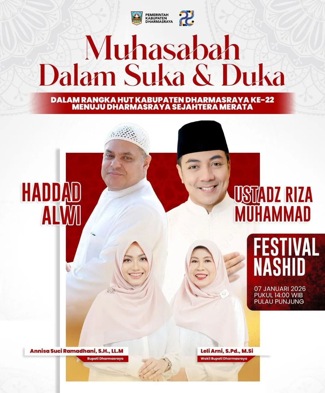 Ustad Riz Muhasabah HUT ke-22 Dharmasraya Hadirkan Haddad Alwi dan Ustad Riza ...