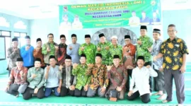 Wakil Wali Kota Padang, Maigus Nasir Muscab DMI Kecamatan Pauh di Masjid Al Muttaqin Muhammadiyah, Cupak Tangah, Sabtu (27/12/2025). (Foto: Prokopim Padang)