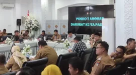 Wakil Wali Kota Padang, Maigus Nasir saat Rapat Koordinasi Evaluasi Akhir Masa Tanggap Darurat Bencana. (Foto: Diskominfo Padang)