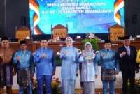 Bupati Dharmasraya Annisa Suci Ramadhani usai Sidang Paripurna Istimewa DPRD Dharmasraya memperingati HUT ke-22 Kabupaten Dharmasraya, Rabu (7/1/2026). (Foto: Pemkab Dharmasraya)