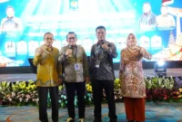 Bupati Tanah Datar, Eka Putra mengikuti Rakornas Sinergi Pelaksanaan Program dan Kegiatan Urusan Pemerintahan Umum di Daerah di Ballroom Hotel Pullman Jakarta Central Park, Kamis (15/1/2026). (Foto: Prokopim Tanah Datar)