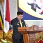 Bupati Padang Pariaman, John Kenedy Azis menyampaikan sambutan pada Rapat Paripurna DPRD dalam rangka peringatan HJK ke-193 Padang Pariaman, Minggu (11/1/2026). (Foto: Kominfo Padang Pariaman)