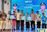 Para pemenang Coding Competition tingkat SD dan SMP se-Kota Padang, Jumat (30/1/2026). (Foto: Diskominfo Padang)