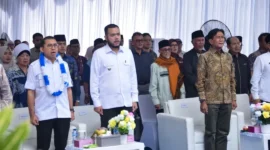 Wali Kota Padang Fadly Amran menghadiri peresmian sekaligus relaunching Gedung Abdullah Kamil di Jalan Diponegoro, Kecamatan Padang Barat, Jumat (23/1/2026). (Foto: Prokopim Padang)