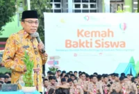 Wakil Wali Kota Padang Maigus Nasir membuka kegiatan Kemah Bakti Siswa (KBS) SMK-SMAK Padang Tahun Ajaran 2025/2026, Kamis (15/1/2026). (Foto: Prokopim Padang)
