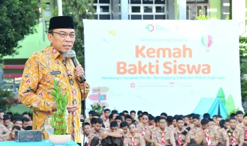 Wakil Wali Kota Padang Maigus Nasir membuka kegiatan Kemah Bakti Siswa (KBS) SMK-SMAK Padang Tahun Ajaran 2025/2026, Kamis (15/1/2026). (Foto: Prokopim Padang)