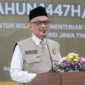 Menteri Haji dan Umrah RI, Mochamad Irfan Yusuf saat membuka seleksi di Asrama Haji Embarkasi Sukolilo, Surabaya, Kamis (22/1/2026). (Foto: Kemenhaj)