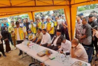 Menteri PU Dody Hanggodo melakukan kunjungan ke Bendungan Batang Kuranji, Kecamatan Pauh, Kota Padang, Jumat (30/1/2026) siang. (Foto: Diskominfo Padang)