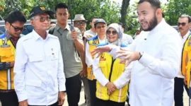 Wali Kota Padang, Fadly Amran mendampingi Menteri PU, Dody Hanggodo meninjau IPA Gunung Pangilun milik Perumda AM Kota Padang, Jumat (30/1/2026). (Foto: Prokopim Padang)